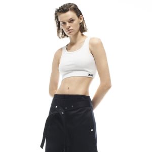 Crop Top Damskie Reebok Victoria Beckham Rib Białe PL 53FSJUD